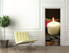 Samolepka na dvee flie 90 x 220, 25459715 - spa and wellness concept with flowers zen stones