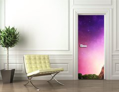 Samolepka na dveře fólie 90 x 220, 25509490 - Eifel Tower Milky Way - Paris (France) - Eifel Tower Mléčná dráha