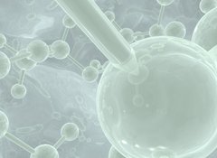 Samolepka flie 100 x 73  green scientific background with reflective molecules, 100 x 73 cm