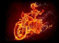 Fototapeta plátno 160 x 116, 25590923 - Fire biker - Požární cyklista