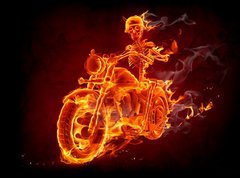 Fototapeta270 x 200  Fire biker, 270 x 200 cm