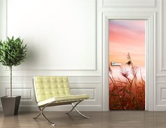 Samolepka na dvee flie 90 x 220  Foggy Landscape.Early Morning Mist., 90 x 220 cm