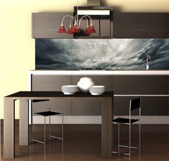 Fototapeta do kuchyn flie 260 x 60  Big ocean wave breaking the shore, 260 x 60 cm