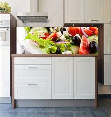 Fototapeta do kuchyn flie 180 x 60, 25904887 - Vegetable salad with cheese - Zeleninov salt se srem