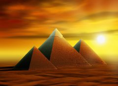 Fototapeta vliesov 100 x 73, 25997163 - Mysterious pyramids - Tajemn pyramidy