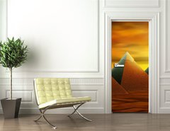 Samolepka na dveře fólie 90 x 220, 25997163 - Mysterious pyramids - Tajemné pyramidy