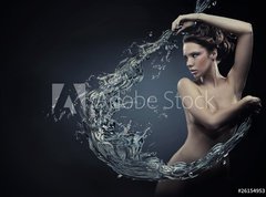 Fototapeta vliesov 270 x 200, 26154953 - Beautiful women over water splash