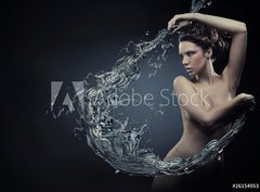 Fototapeta330 x 244  Beautiful women over water splash, 330 x 244 cm