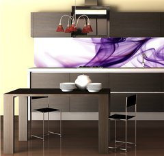 Fototapeta do kuchyn flie 260 x 60  Purple smoke in white background, 260 x 60 cm