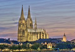 Fototapeta papr 184 x 128, 26557919 - K lner Dom am Abend - Kolnsk katedrla ve veernch hodinch