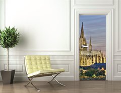 Samolepka na dvee flie 90 x 220  K lner Dom am Abend, 90 x 220 cm