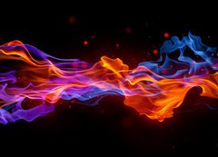 Samolepka flie 200 x 144, 26625721 - Blue and red fire - Modr a erven ohe