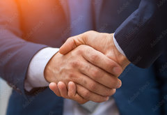 Samolepka flie 145 x 100, 267959978 - Two business people shaking hands, businessman, hand - Dva podnikatel potesen rukou, podnikatel, ruka