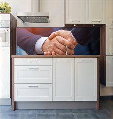 Fototapeta do kuchyn flie 180 x 60  Two business people shaking hands, businessman, hand, 180 x 60 cm
