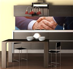 Fototapeta do kuchyně fólie 260 x 60, 267959978 - Two business people shaking hands, businessman, hand - Dva podnikatelé potřesení rukou, podnikatel, ruka