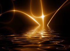 Samolepka flie 200 x 144, 2682422 - dance of lights, emerging from water. fractal02f3 - tanec svtla, vynoujc se z vody. fractal02f3
