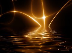 Samolepka flie 270 x 200, 2682422 - dance of lights, emerging from water. fractal02f3