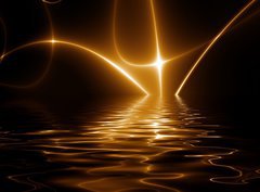 Fototapeta330 x 244  dance of lights, emerging from water. fractal02f3, 330 x 244 cm