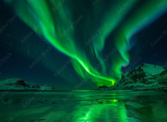 Samolepka flie 100 x 73  Northern Lights Beach, 100 x 73 cm