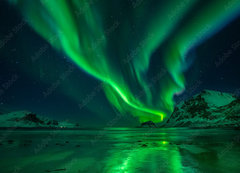 Samolepka flie 200 x 144  Northern Lights Beach, 200 x 144 cm