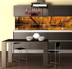 Fototapeta do kuchyn flie 260 x 60, 27188223 - Autumn bridge