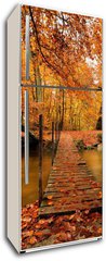 Samolepka na lednici flie 80 x 200  Autumn bridge, 80 x 200 cm