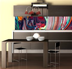 Fototapeta do kuchyně fólie 260 x 60, 271885432 - Abstract background of colorful mixed paint - Abstraktní pozadí barevné smíšené barvy