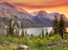 Fototapeta360 x 266  Glacier national park in evening sun light, 360 x 266 cm