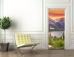 Samolepka na dvee flie 90 x 220  Glacier national park in evening sun light, 90 x 220 cm