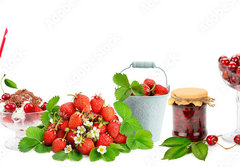 Fototapeta papr 184 x 128, 272522688 - Panoramic collage fruit, drinks, ice cream