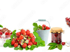 Samolepka flie 270 x 200, 272522688 - Panoramic collage fruit, drinks, ice cream
