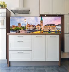 Fototapeta do kuchyn flie 180 x 60  Zurich, Switzerland. View of the historic city center with famous Fraumunster Church, 180 x 60 cm