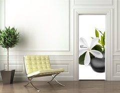 Samolepka na dvee flie 90 x 220  Spa still life with white flowers, 90 x 220 cm