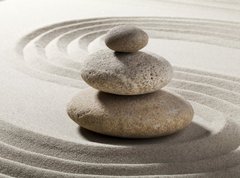 Samolepka flie 270 x 200, 27541255 - jardin zen avec sable et galets - jardin zen avec sable a galety