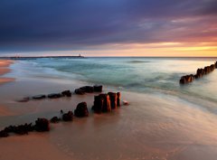 Fototapeta papr 360 x 266, 27723346 - Beautiful sunrise on the beach - Krsn svtn na pli