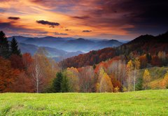 Samolepka flie 145 x 100, 27741073 - morning in mountains - rno v horch