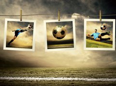 Fototapeta pltno 330 x 244, 27872387 - Photocards of football players on the outdoor field