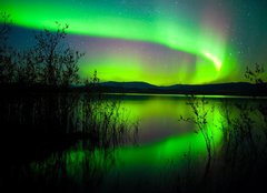 Fototapeta plátno 160 x 116, 27905424 - Northern lights mirrored on lake - Na jezeru se zrcadly severní světla