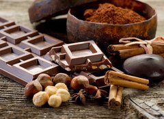 Fototapeta pltno 240 x 174, 28180973 - chocolate with ingredients-cioccolato e ingredienti - okolda se slokami