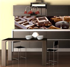 Fototapeta do kuchyn flie 260 x 60, 28180973 - chocolate with ingredients-cioccolato e ingredienti - okolda se slokami