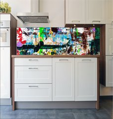 Fototapeta do kuchyn flie 180 x 60, 284026983 - Abstract art with splashes of multicolor paint; as a fun; creative