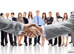 Fototapeta100 x 73  handshake isolated on business background, 100 x 73 cm