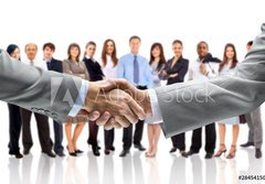 Fototapeta184 x 128  handshake isolated on business background, 184 x 128 cm