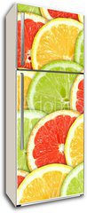 Samolepka na lednici fólie 80 x 200, 28466521 - Background with citrus-fruit slices - Pozadí s citrusem