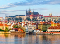 Fototapeta160 x 116  Prague panorama with Charles Bridge and Prague Castle at background, Czech Republic, 160 x 116 cm