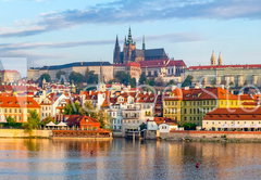 Fototapeta174 x 120  Prague panorama with Charles Bridge and Prague Castle at background, Czech Republic, 174 x 120 cm