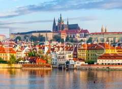 Fototapeta330 x 244  Prague panorama with Charles Bridge and Prague Castle at background, Czech Republic, 330 x 244 cm