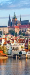 Samolepka na dvee flie 90 x 220  Prague panorama with Charles Bridge and Prague Castle at background, Czech Republic, 90 x 220 cm