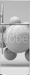 Samolepka na lednici flie 80 x 200, 285452318 - Flying spheres on a white background. 3d rendering. Illustration for advertising.