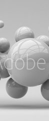 Samolepka na dvee flie 90 x 220, 285452318 - Flying spheres on a white background. 3d rendering. Illustration for advertising.